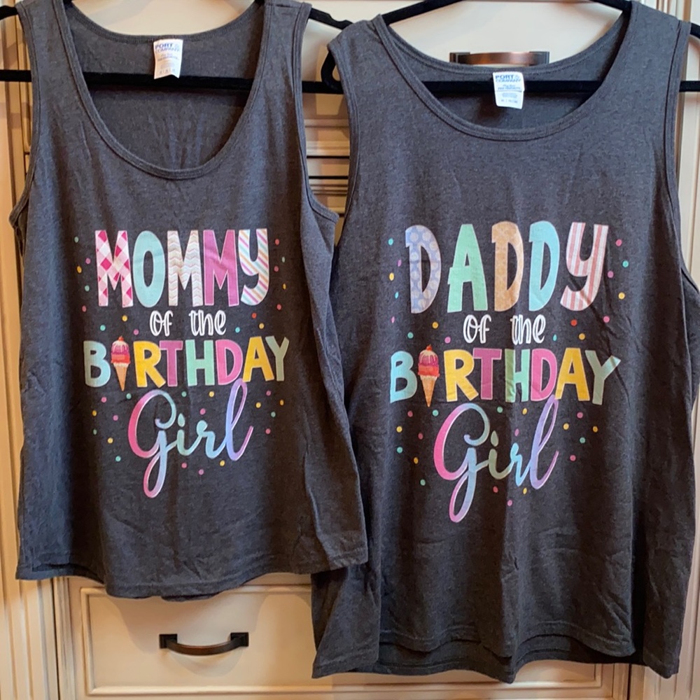 Ice cream birthday party shirts for mommy & daddy